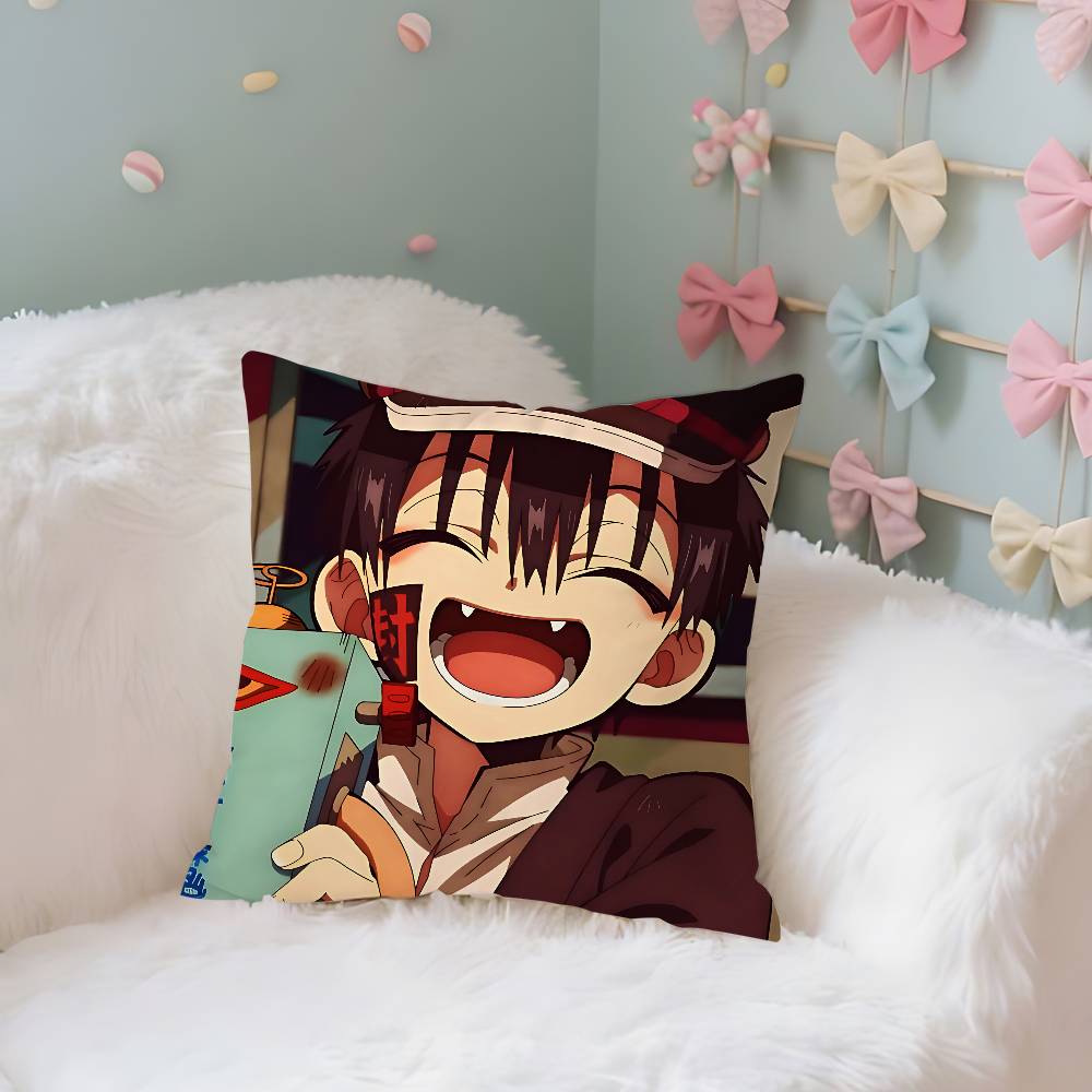 Cute H-Hanako-Kuns Kawaii Case Plush Fabric Soft Pillowcase Double Sided Print Cushion Cover Household Gifts