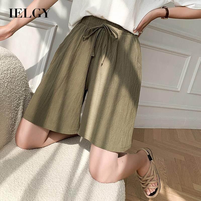 IELGY cotton and linen five-point pants summer new breathable pants XXXL