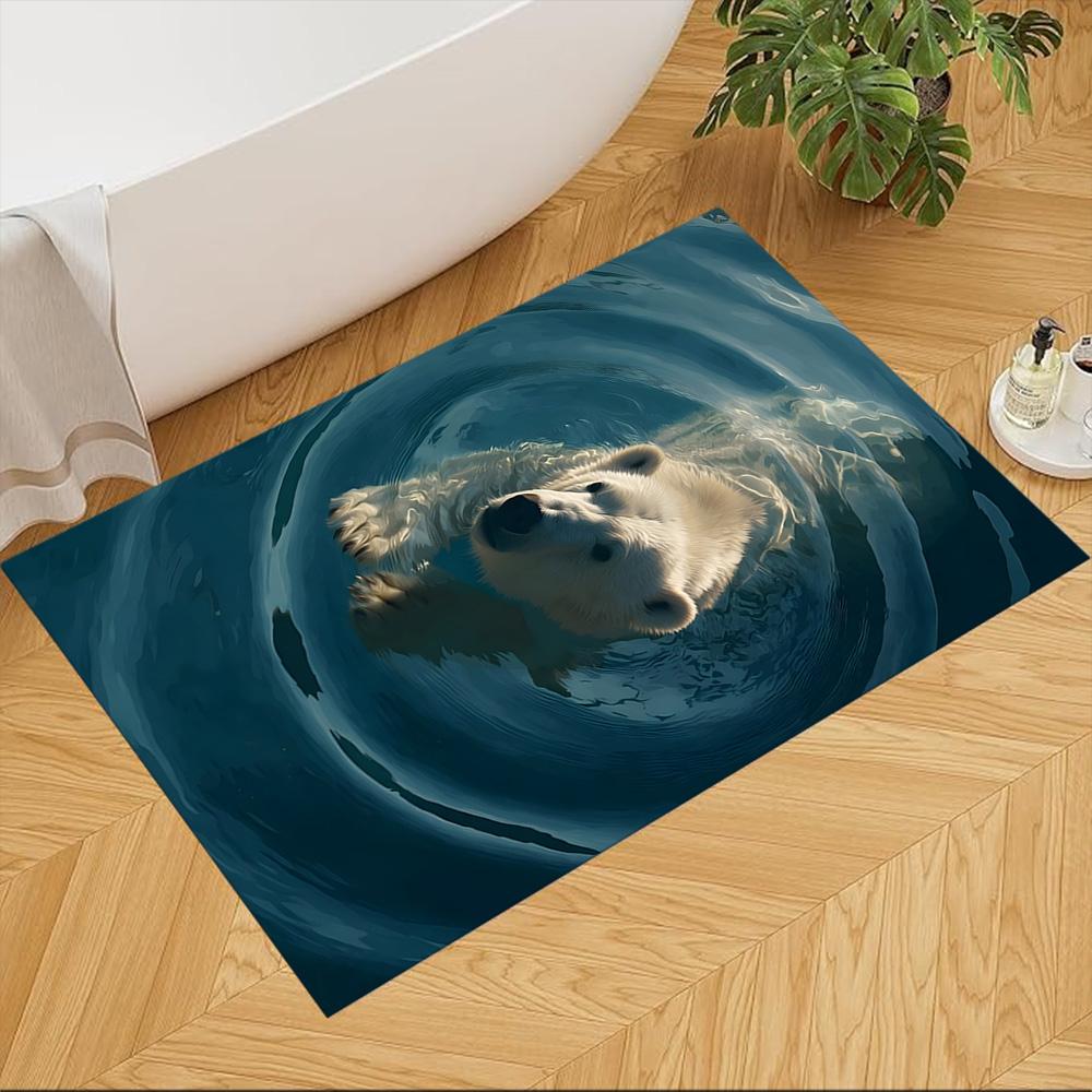 

Polar Bear Underwater Portrait Non-Slip Home Carpet Design for Living Room Bedroom Office Decor Gift with Vibrant Pattern and Comfortable 40cmx60cm