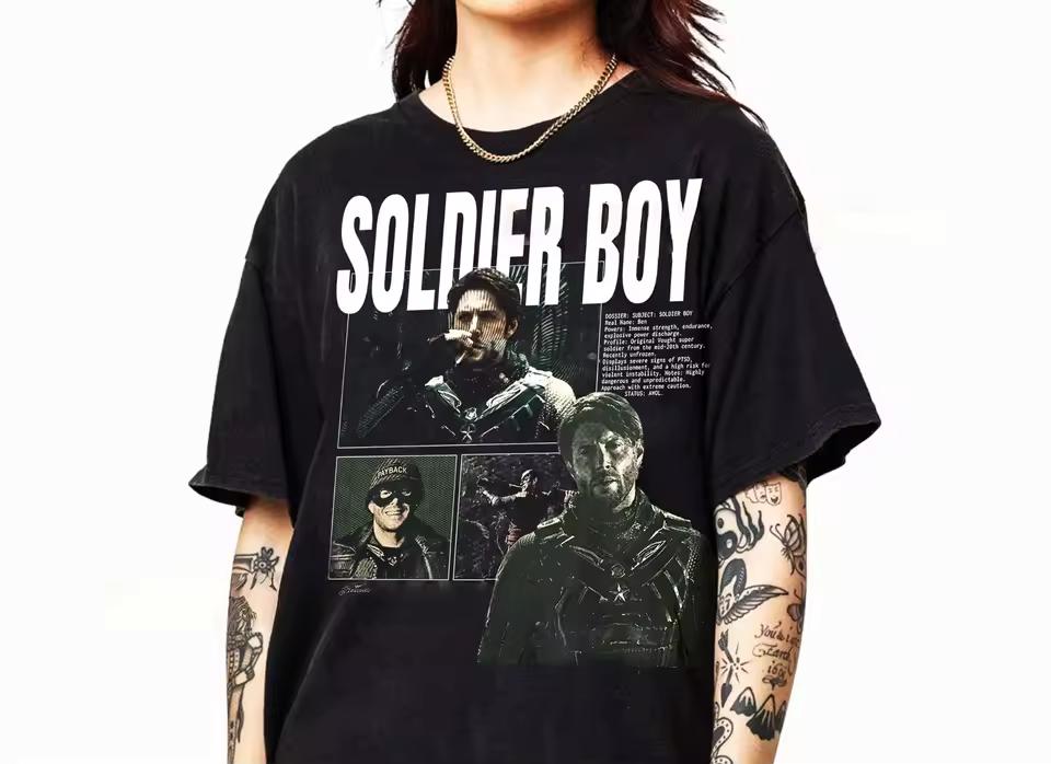 Soldier Boy The Boys TV Series Graphic T-shirts Men Women Summer Cotton Y2K Clothing Casual Fashion Round Neck Short Sleeved Top