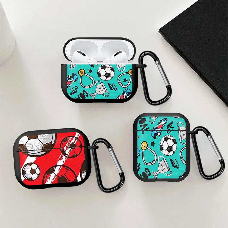 Case For Airpods 1 Pro2 3 Pro 2 Pro3 4 Earphone Cases Cover Colorful Cartoon Football-