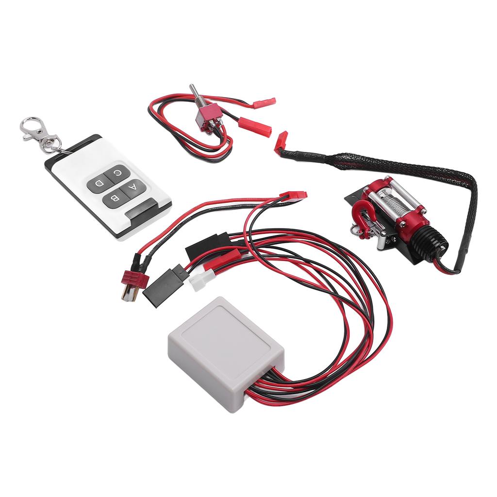 RC Car Winch Jst Plug 1/10 Scale RC Crawler Metal Winch Remote Controller with Receiver T Plug Conne