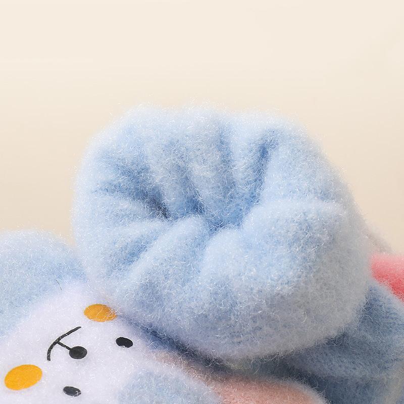 Winter Warm Kids Flip Cover Five Finger Goves Cartoon Bunny Children Knit Mitten Primary School Students Mountaineering Gloves