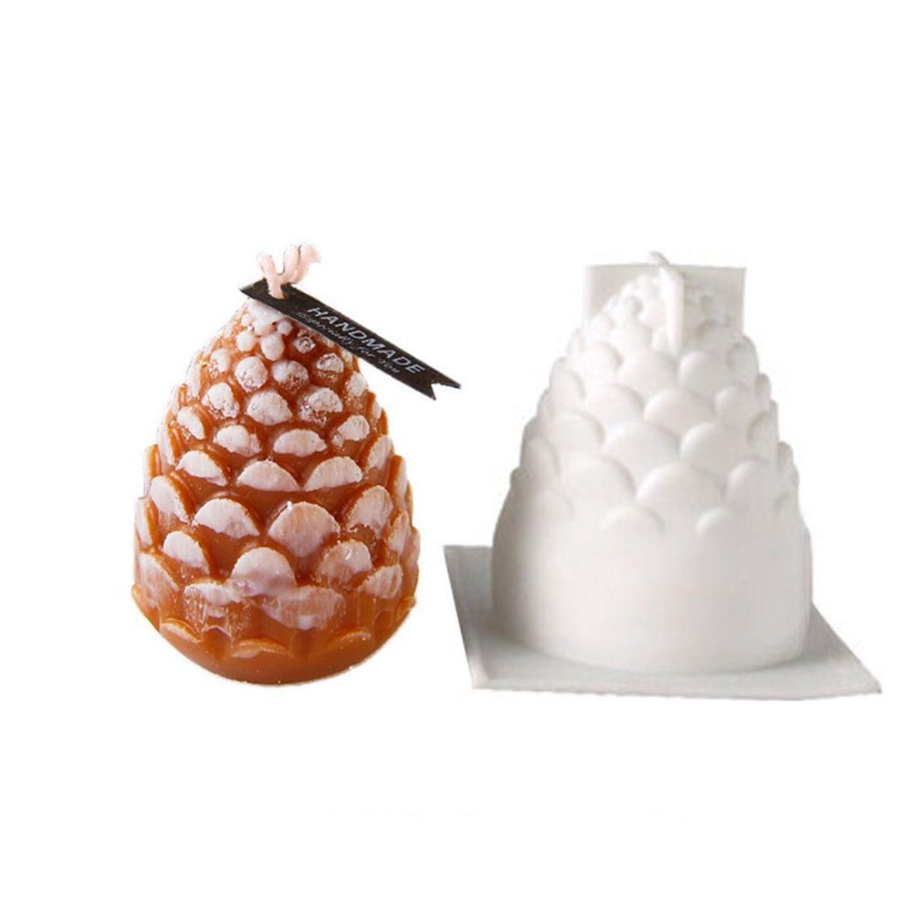 1 Pcs 3D Gift Cake Tools Food Grade Silicone Cupcake DIY Pine Cone Mould Christmas Decor Resin Mold