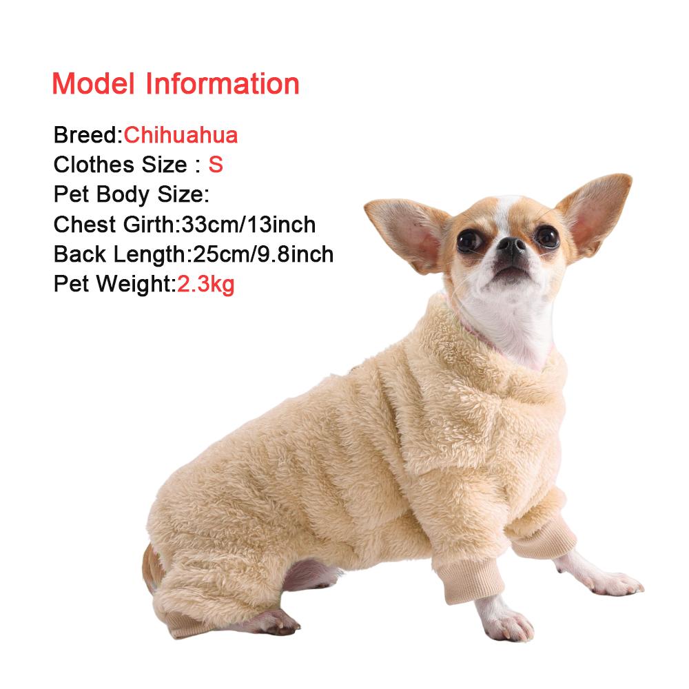 Winter Dog Clothes Warm Fleece Pet Jumpsuit Overalls For Small Medium Dogs Puppy Pajamas Coat Chihuahua French Bulldog Costumes