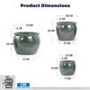 Handmade ceramic plant pot set, 3-piece (Ø 37/30/23 cm), glossy antique blue-green with speckled glaze, frost-resistant, with drainage holes
