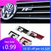 2026 Chaud Pour Volkswagen VW Badge Métallique 3D Autocollant de Carrosserie Calandre Avant Coffre Emblème Auto Pour Volkswagen VW R-line R GTI Polo Golf 5