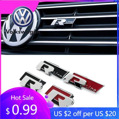 2026 Hett för Volkswagen VW 3D-metallmärke karossdekal framgrill bagageutrymme auto emblem för Volkswagen VW R-line R GTI Polo Golf 5