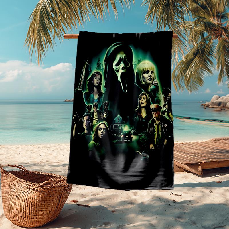 Ultra-Soft Beach Towel with Halloween horror Theme,Ideal for Pool - Camping, Diving - Perfect Travel Essential, Vibrant Beach Towel.