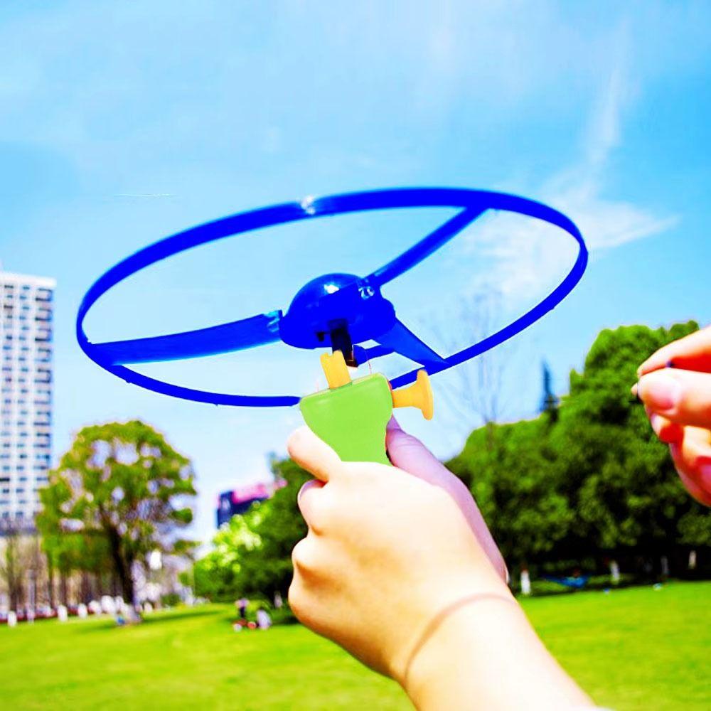 Launcher Spinner Pull Flying Disc Toys Rotating Dragonfly Toy Ripcord Sky Spin Toys  Outdoor