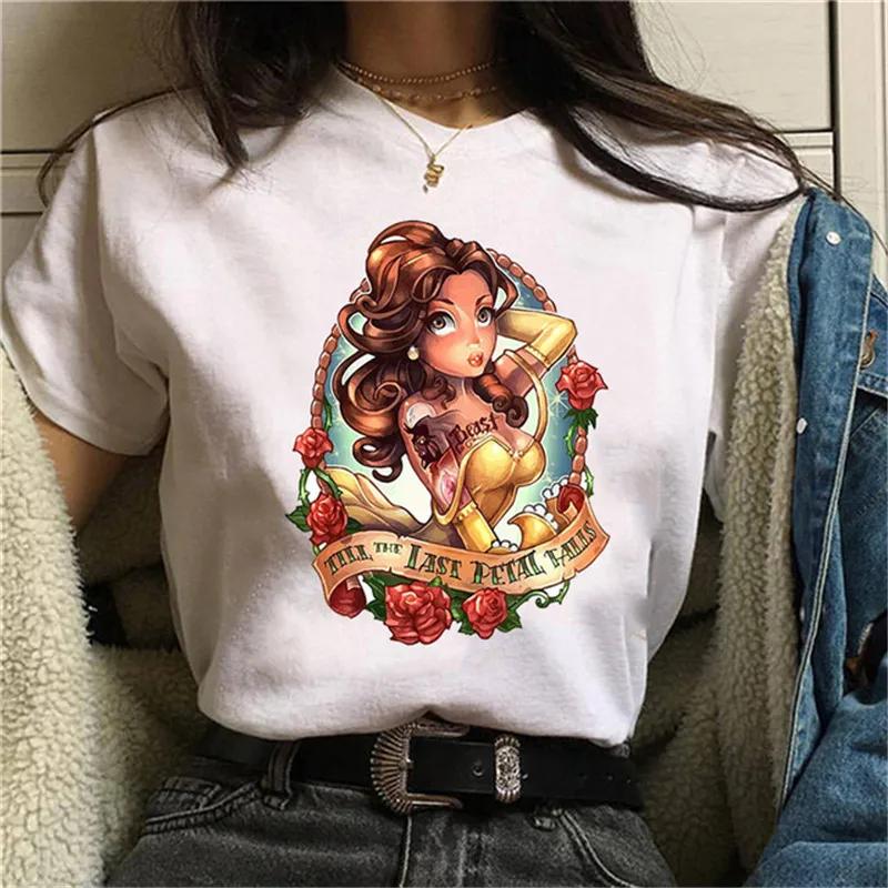 T-shirt Unisex New Punk Princess Jasmine Printed Fashion T Shirts 90s Kawaii Graphic Tops Harajuku O Neck Tee
