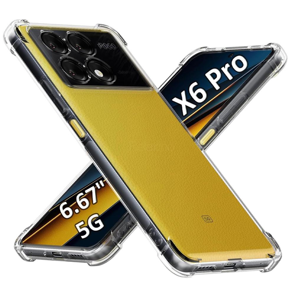 

Little F6 X6 X7 Pro Case Transparent Coque Silicone Cover For PocoX6 PocoX7 F6Pro X6Pro X7Pro 5G Camera Shockproof Bumper Fundas For Poco X7 5G прозорий