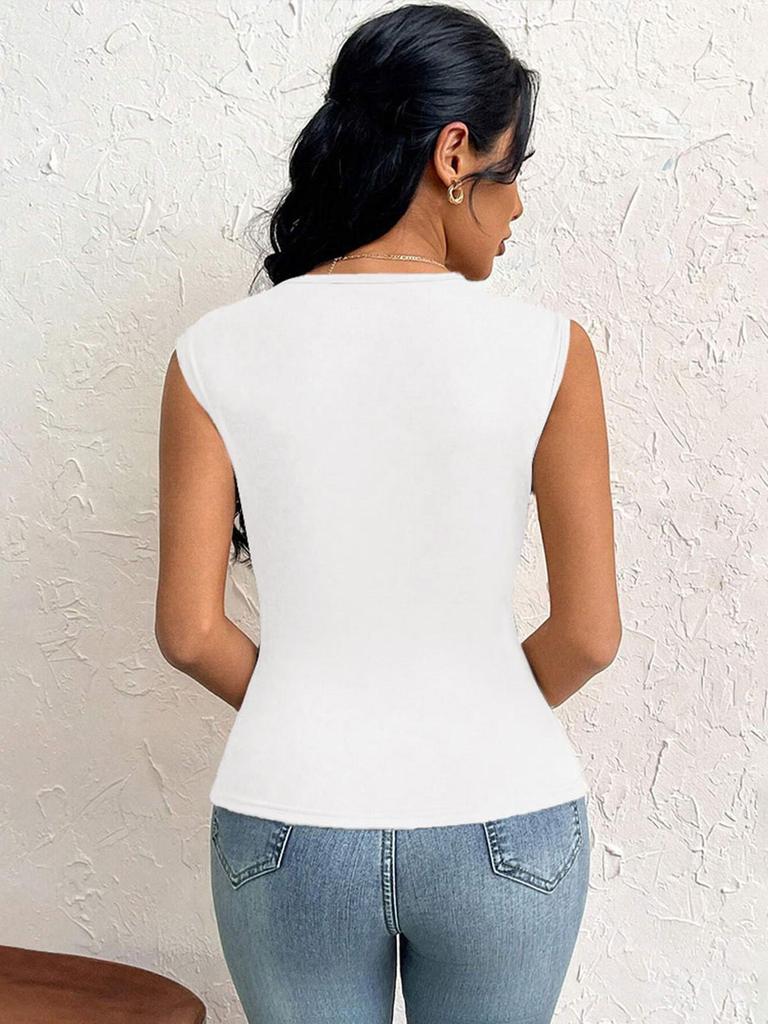 Women's European & American Style Elegant One-Shoulder Slim T-Shirt - Spring/Summer 2026 Collection