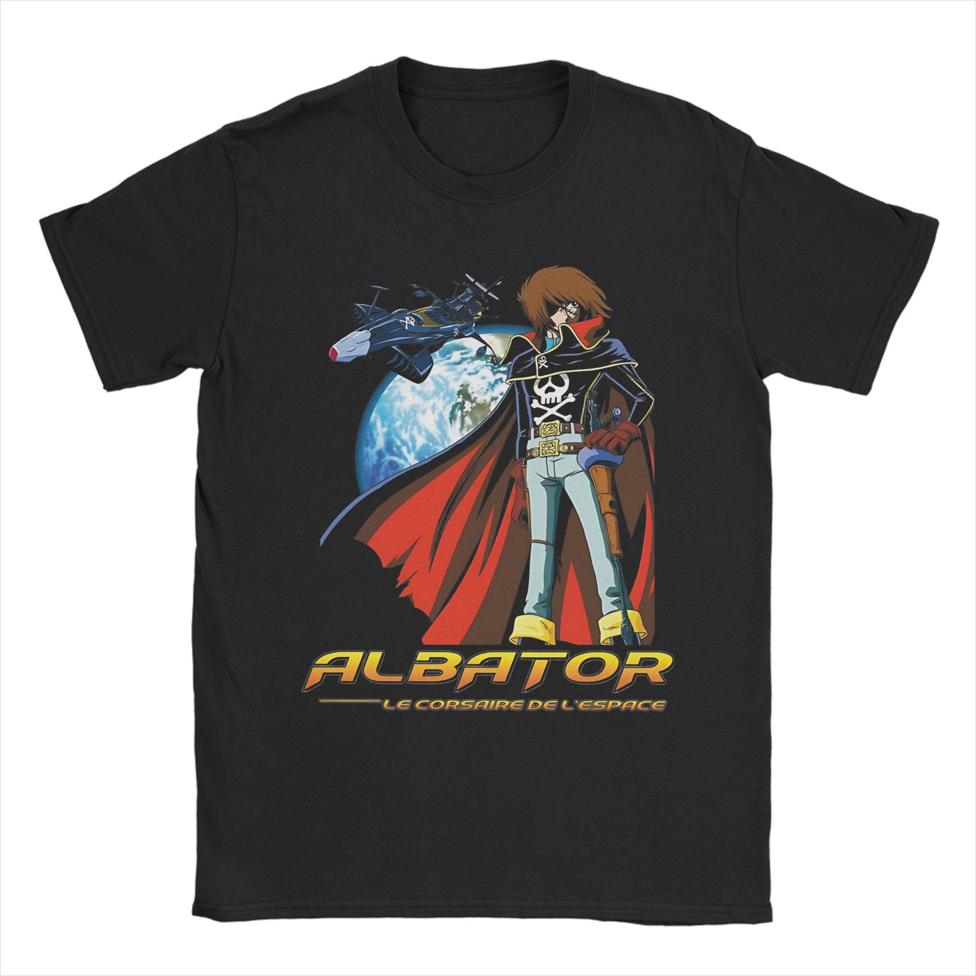 

Unisex Women Graphic Printed Space Pirate Captain Harlock Albator Tee T Shirt 100 Cotton Tshirts Clothes 4XL