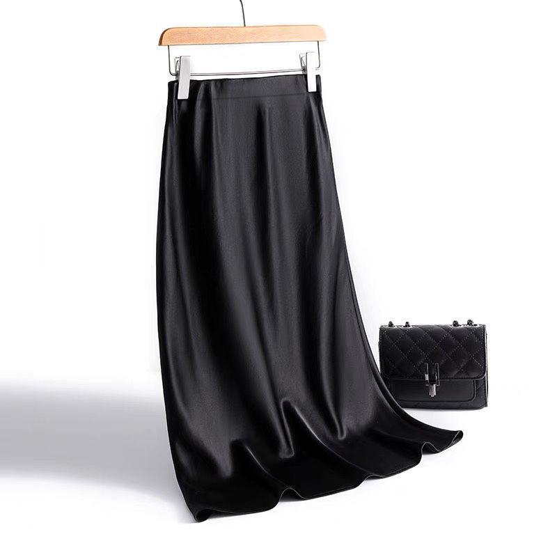 Chic Plus Size High-Waisted Midi Skirt - Women s Summer Flowy Mermaid Style XS