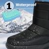 Mode High Top Herren Wasserdichte Winterstiefel Outdoor Dick Plüsch Weiche Schneestiefel Leicht Rutschfest Knöchelstiefel Einfarbig Schneestiefel
