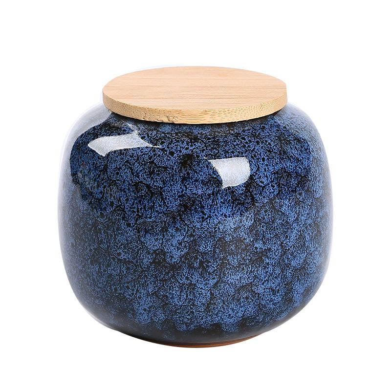 Creative Irregular Grain Ceramic Tea Cans Portable Mini Storage Box Moisture-proof Sealed Candy Coffee Can Storage Container New