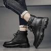 Nuevos Zapatos de Moda de Caña Alta para Hombre Botas Tobilleras de Motocicleta para Hombre Botas Impermeables Hombre Zapatos de Cuero Bota Casual Botas Para Hombre