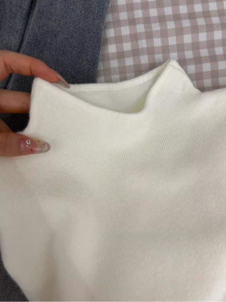 Casual Turtleneck Knitted Long-sleeved Base Shirt Women's Winter Autumn Solid Slim Warm Sweater Korean Version Simple Tops Underwear