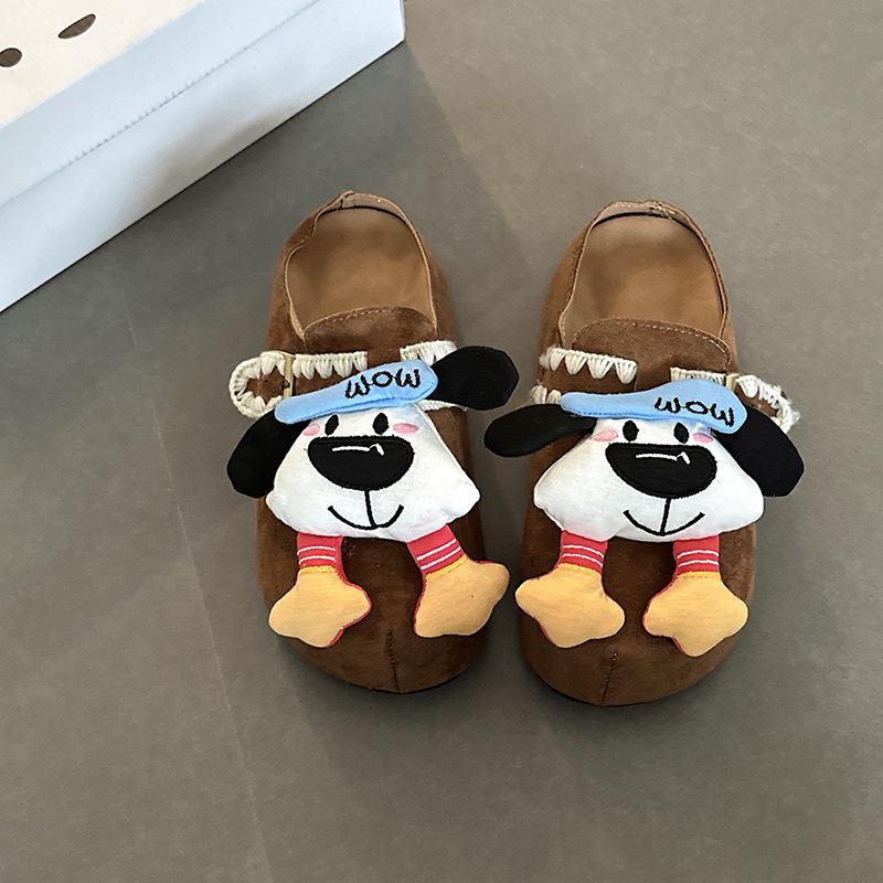 Retro Baotou drag 2025 autumn and winter three-dimensional cute cartoon Mori casual one-word buckle girls Baotou slippers