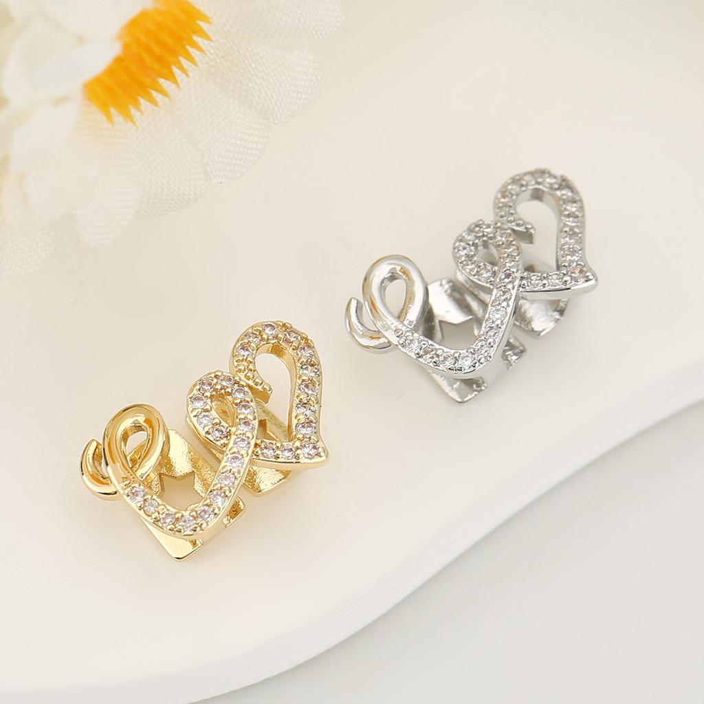 Love copper micro-inlaid zircon hip-hop braces, tooth decoration, personality trend, dental accessories