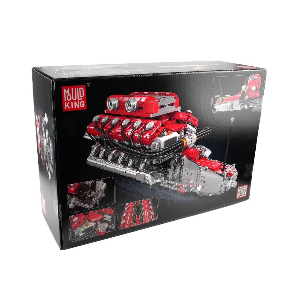 MOULD KING 10169 Модель двигателя V12 Конструктор Спортивный автомобиль 3472 детали Моторизованная сборка Головоломка Конструктор Игрушки Рождественские подарки