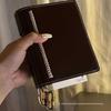 Dark Brown A7 Refillable Double-Ring Planner Notebook Inspired by Xiaohongshu Style