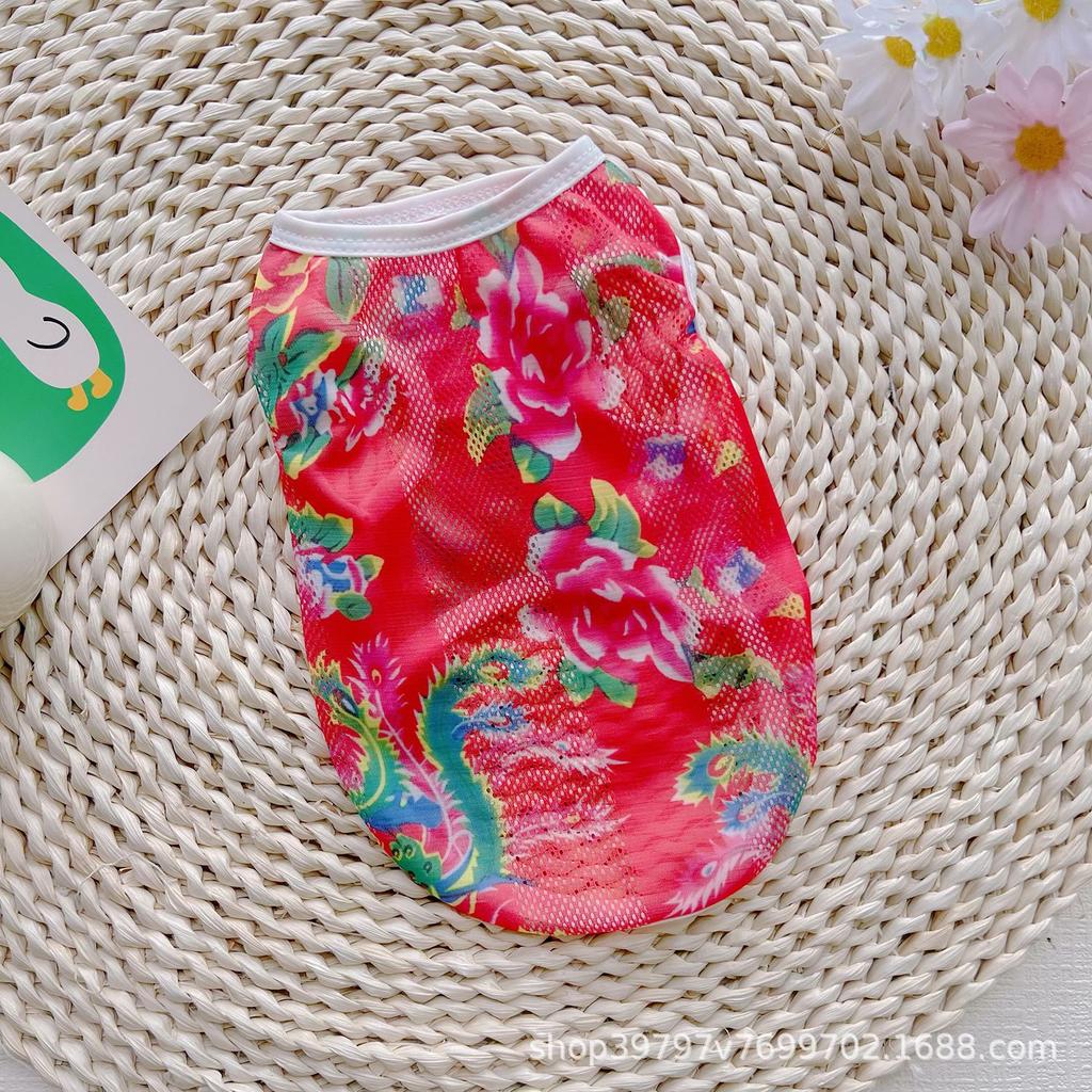 ins wind breathable mesh cool spring and summer thin dog cat clothes vest teddy bear pet clothing