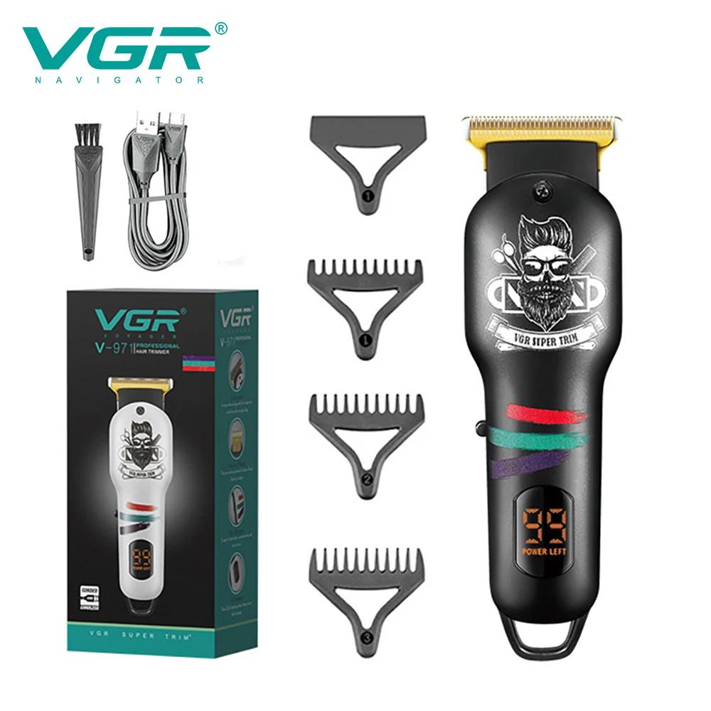 

VGR Retro Oil Head Clipper Hair Trimmer Cordless Haircut Machine Electric Beard USB Hair Clipper Professional Rechargeable Trimmer for Men V-971 чорний
