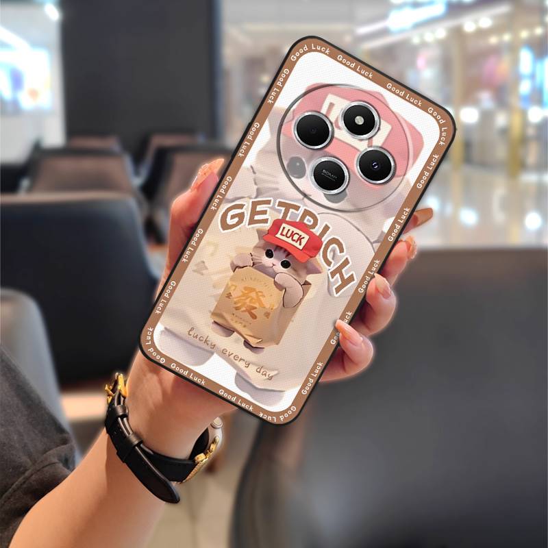 Phone Pouch Couple Phone Case For Redmi 14C 4G/14R 5G/A3 Pro 4G/POCO C75 Back Cover Soft Case Dirt-resistant Silicone