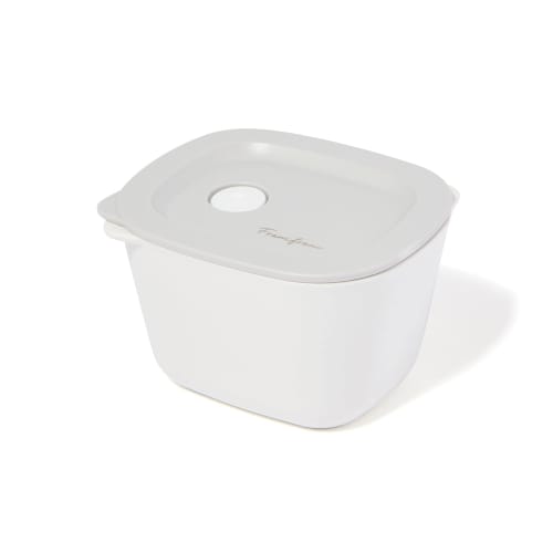 Francfranc Complete 5-Piece Lunch Box Set (White) with Chopsticks, Chopstick Holder, and Drawstring Bag, Dishwasher Safe