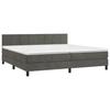 3141324 vidaXL Lit à sommier tapissier et matelas Gris foncé 200x200cm Velours