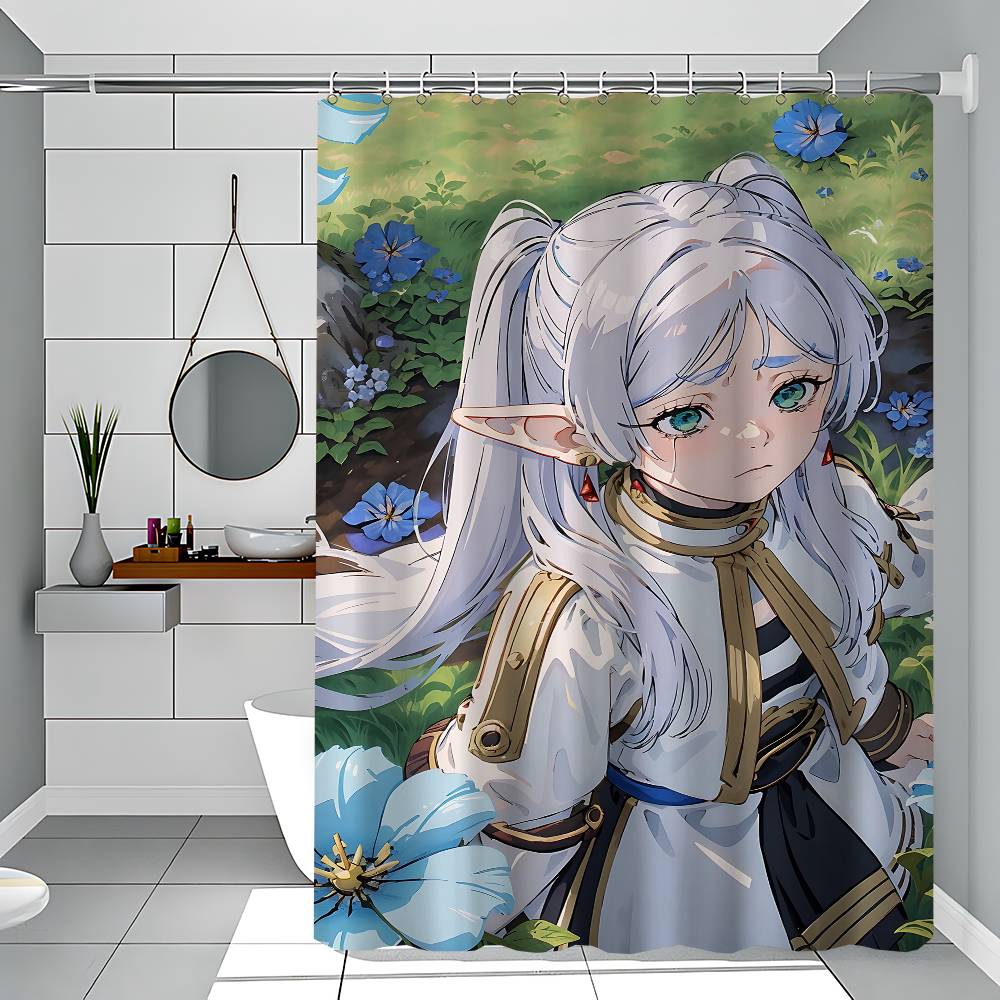 Anime F-Frieren Printing Bathroom Shower Curtain Polyester Waterproof And Mildew Proof Home Decoration Curtain