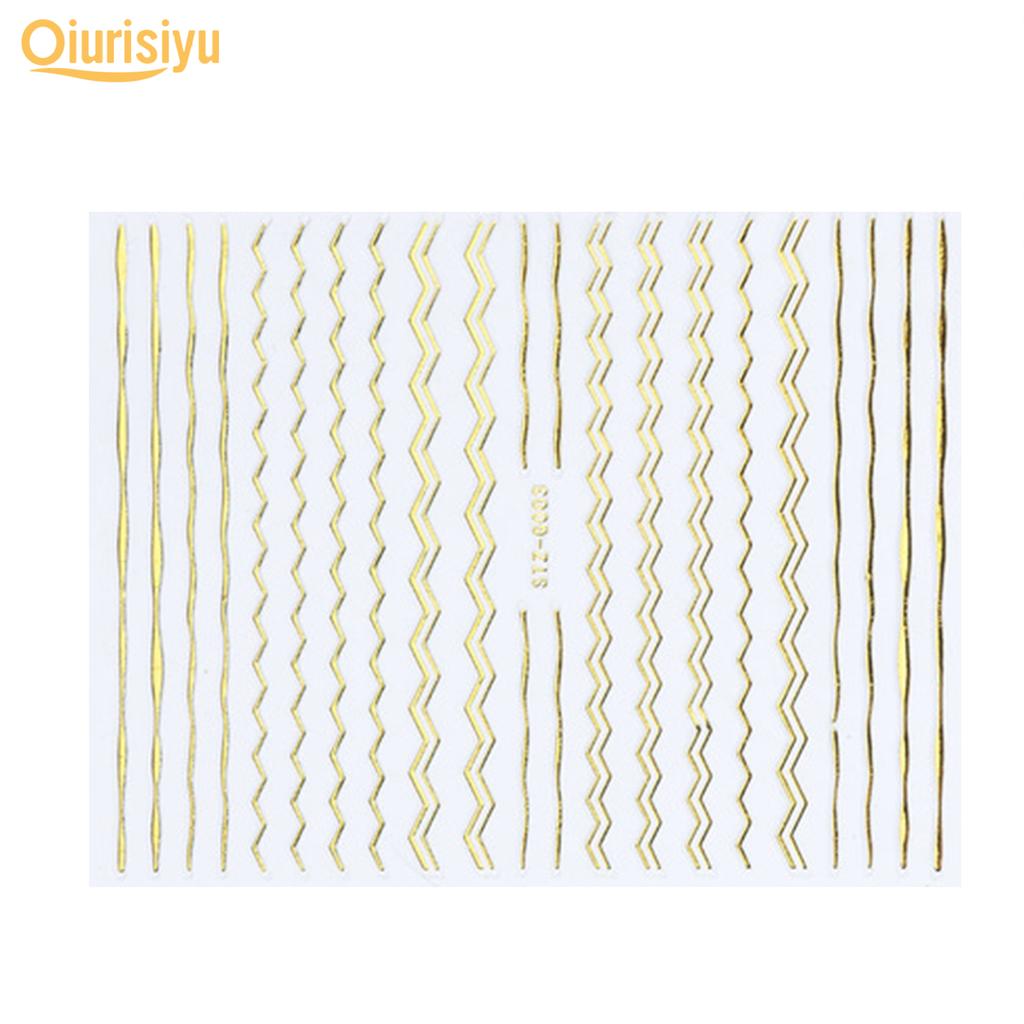 Gold Colour Geometry Shapes Nail Art Sticker