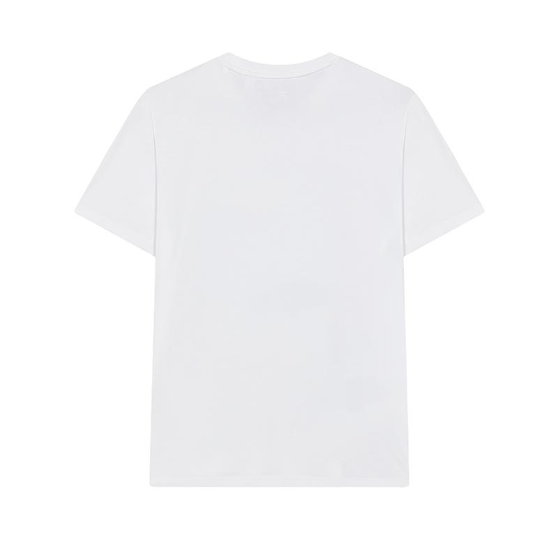 Fila SS24 Retro Minimalist Fashion Color Block Printed Casual Comfortable Knit Crew Neck Short Sleeve T-Shirt Men Tops Standard-White F11M428114FWT
