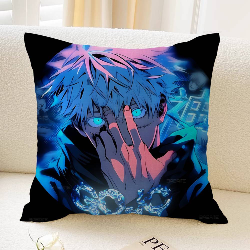 Cartoon Figure Gojo Satoru Cushion Cover Car Throw Pillow Case For Sofa Car Christmas Gift xcm xcm