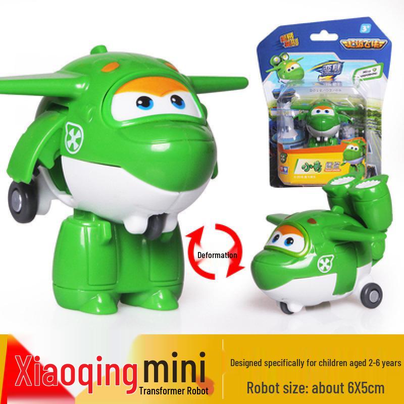 Super Wings 13-Piece Mini Transforming Robot Set: Jett, Big Strong, Jin, and Mighty Little Wing Toys