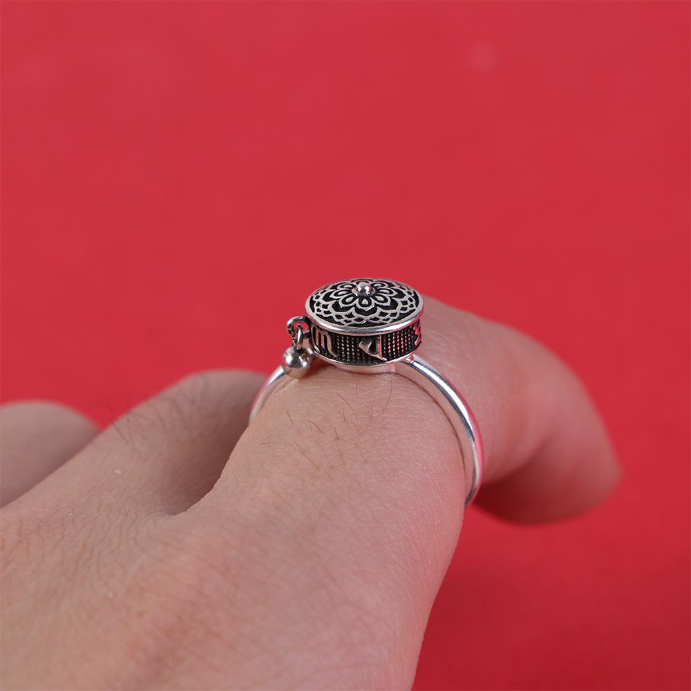 Faith Transfer Ring Rotatable Amulet Opening Ring Female Rings Ethnic Style Ring Korean Style Ring