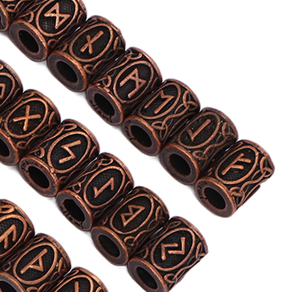 24 PCS Antique Copper Hair Beads Vintage Large Hole Metal Braiding Tube Beads for DIY Jewelry Hair Decoration