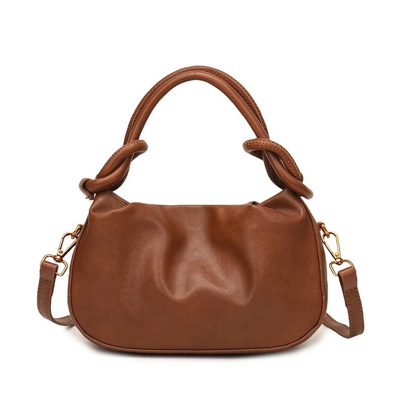PU Solid String Sewing Fashion Shoulder Bags High Quality Temperament Women's Handbags Hard Exquisite Ladies Bags