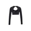 Nike Women's Dri-Fit Long Sleeve Crop Top Training Shirt Black FB4103-010