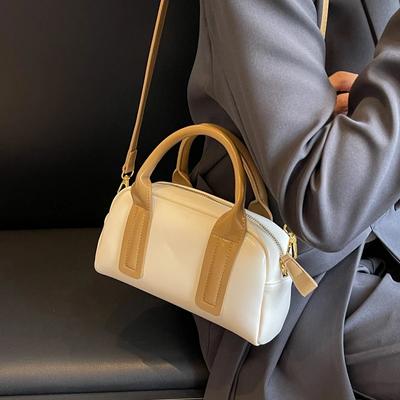 Solide Mode Kontrastfarben Innenfach Umhängetaschen Weich Neue Taschen für Damen Reißverschluss Pu Damenhandtaschen