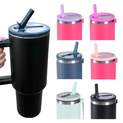 40 Oz Tumbler Lid Replacement Leak-Proof Straw Lid Spill Resistant Cup Cover Reusable Splash Guard for Ice Bar Cup Home Travel