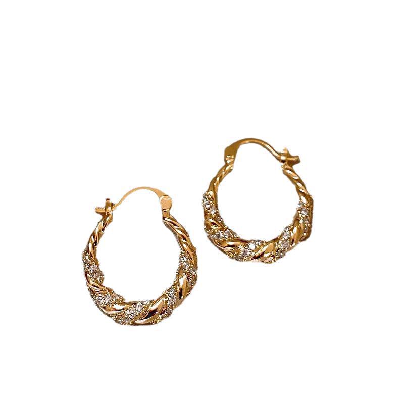 Chic Zircon Twist Ear Cuffs: Elegant, Unique, and Fashionable Earrings for Women.