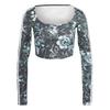 Adidas Womens/Ladies Floral Cropped Slim Long-Sleeved Blouse