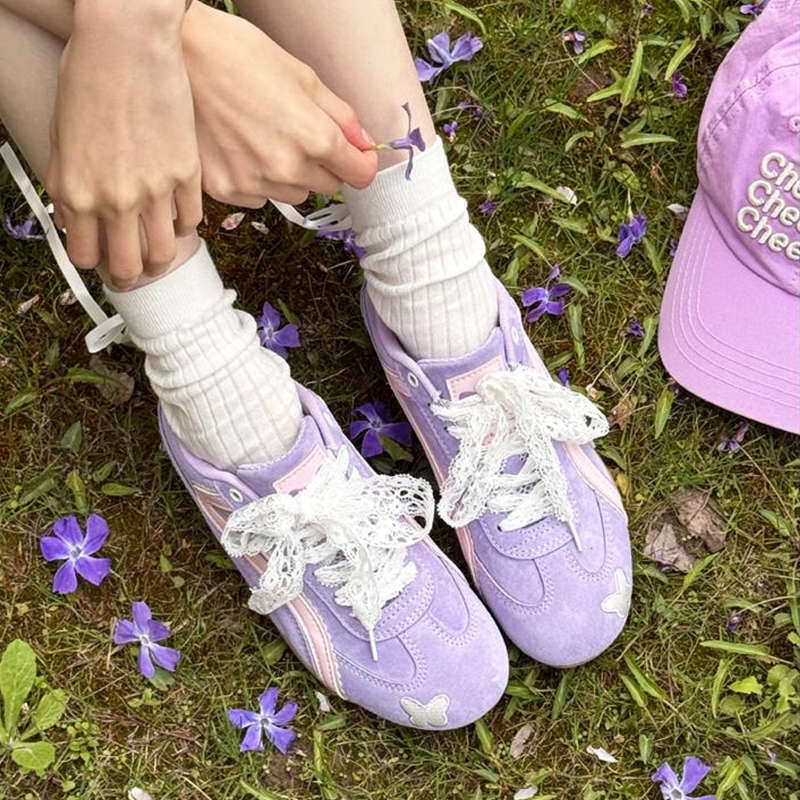 Argand Training Shoes New Autumn Round Head Mint Green Racing Shoes Versatile Flat-bottomed Casual Sports Shoes