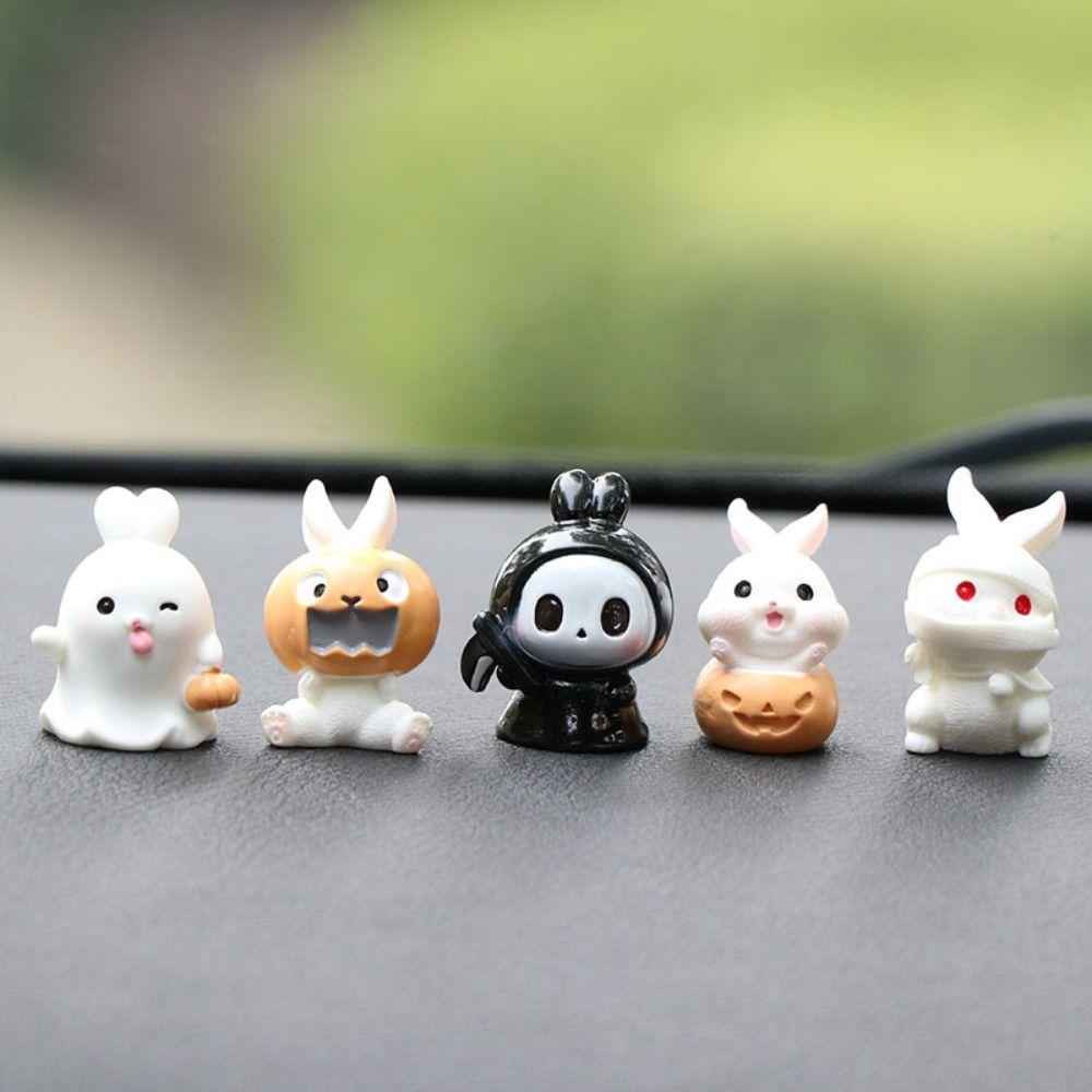 Rabbit Halloween Decorations Figurine Cartoon Rabbit Ghost Micro Ornaments  Halloween Decorations
