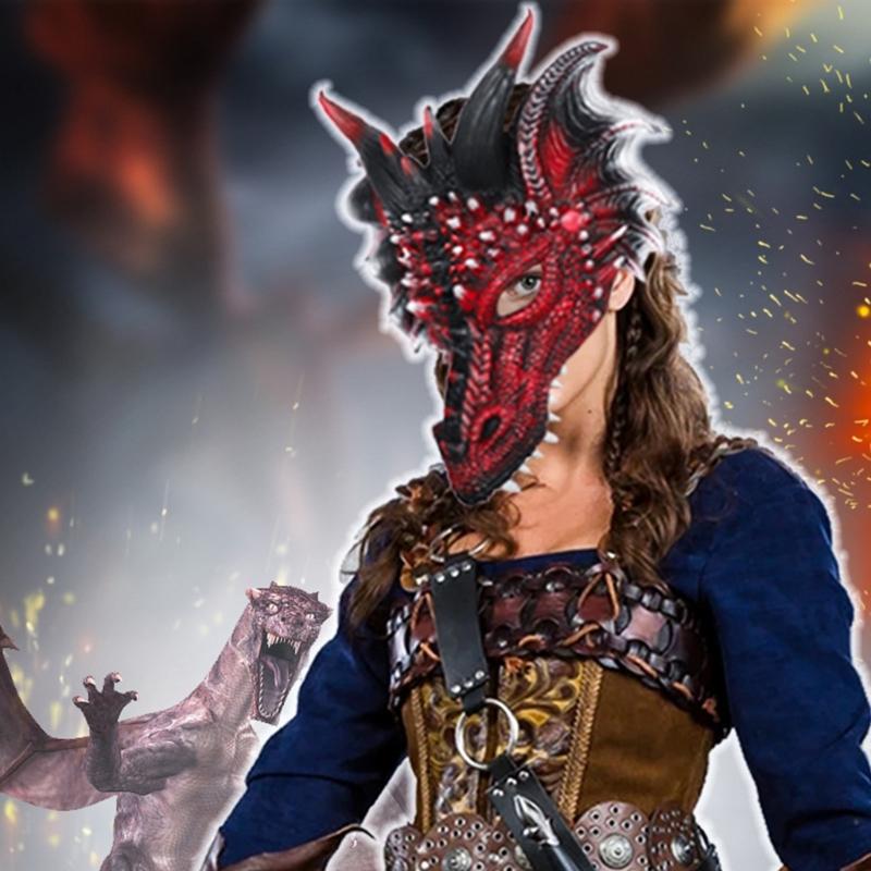 Dragon Mask Halloween Dinosaur Funny Mask Dragon Carniva Mask Dress Up Women Costume Mask For Masquerad