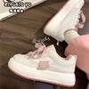 Pink Mesh Little White Shoes Children's Spring Breathable and Versatile Big Head Shoes Niche Height-increasing Women's Shoes Thick-soled Little White 