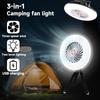 Multifunction 3 in 1 LED Fan Light Camping Lighting Electric Fan Hanging Tent Lamp USB Charging Summer Fan Lantern with Power